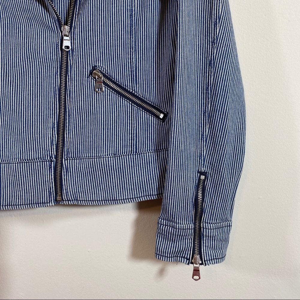 Banana Republic Factory Moto Striped Jacket M - Picture 3 of 7